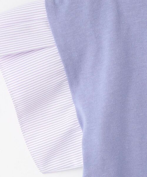 SHOO・LA・RUE / シューラルー Tシャツ | 【110-140cm】袖ストライプ使いデザインTシャツ | 詳細8