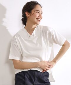 【高レビュー/洗える/接触冷感/UV】大人カジュアル 抜け襟Tシャツ