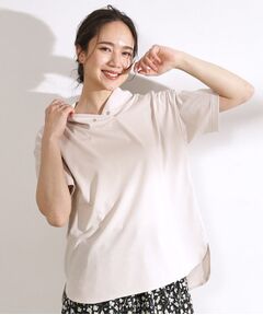 【高レビュー/洗える/UV】大人カジュアル 抜け襟Tシャツ