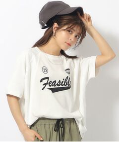 旬コーデに メッシュ切り替え ゆるTシャツ