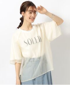 上品なシアー感 ロゴプリントTシャツ