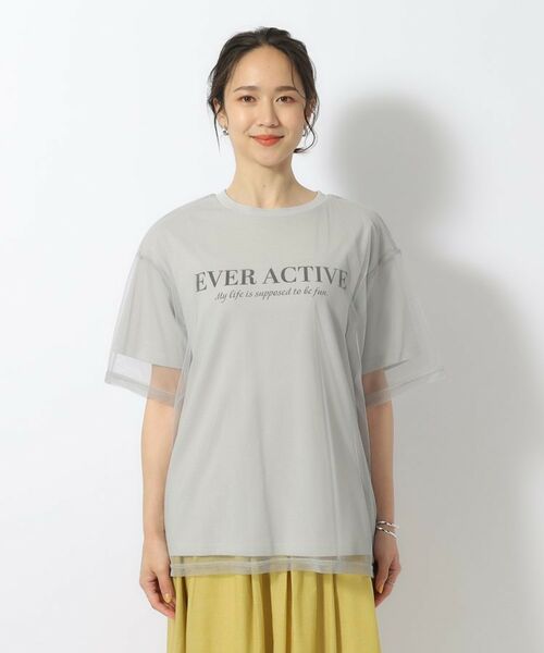 SHOO・LA・RUE / シューラルー カットソー | 【洗える】一枚で旬コーデがつくれる チュールドッキングTシャツ | 詳細13