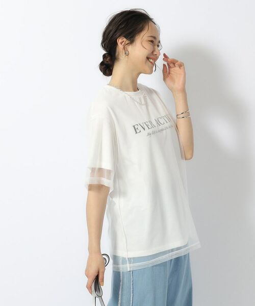 SHOO・LA・RUE / シューラルー カットソー | 【洗える】一枚で旬コーデがつくれる チュールドッキングTシャツ | 詳細2