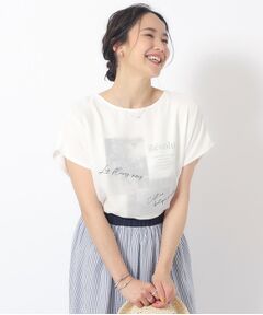 1枚でサマ見え シフォンレイヤード 転写プリントTシャツ