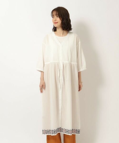 SHOO・LA・RUE / シューラルー ロング・マキシ丈ワンピース | さらりと着こなす インド綿 裾刺繍ワンピース | 詳細25