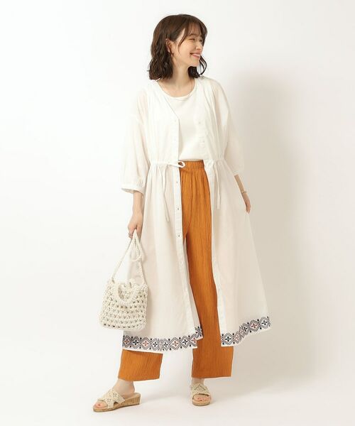 SHOO・LA・RUE / シューラルー ロング・マキシ丈ワンピース | さらりと着こなす インド綿 裾刺繍ワンピース | 詳細5