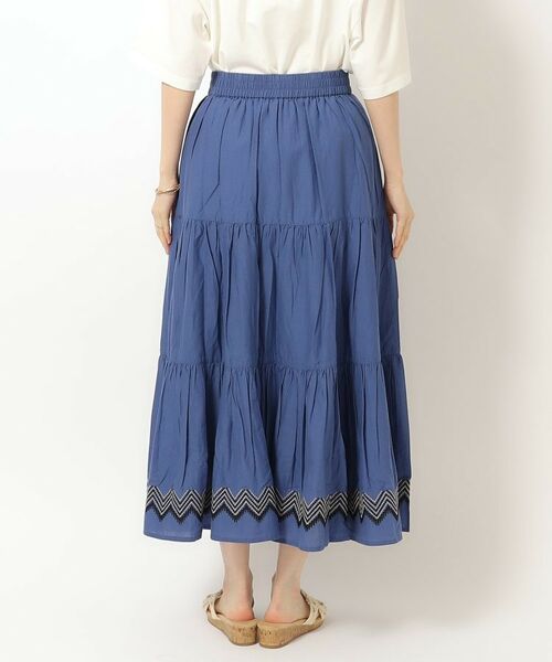 SHOO・LA・RUE / シューラルー ロング・マキシ丈スカート | ふわっと揺れる インド綿 ティアード刺繍スカート | 詳細19