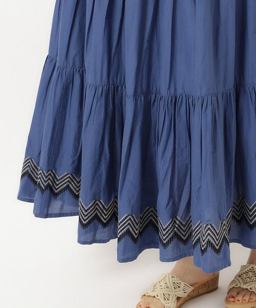 SHOO・LA・RUE / シューラルー ロング・マキシ丈スカート | ふわっと揺れる インド綿 ティアード刺繍スカート | 詳細21