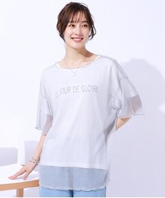 【2点セット】ラメシアーTOPS × ロゴTシャツ