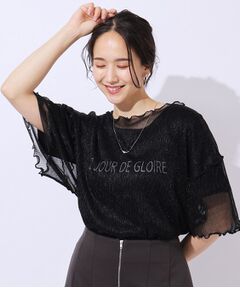 【2点セット】ラメシアーTOPS × ロゴTシャツ