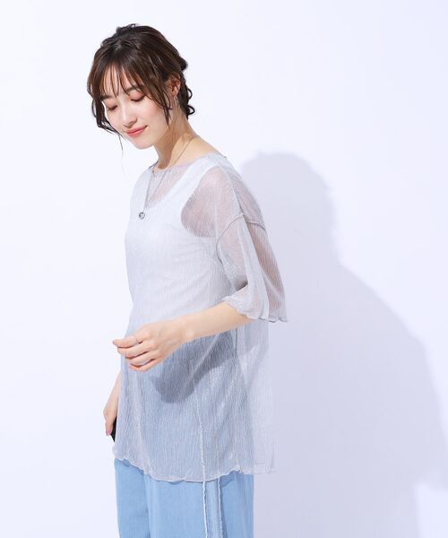 SHOO・LA・RUE / シューラルー その他トップス | 【2点セット】ラメシアーTOPS × ロゴTシャツ | 詳細3