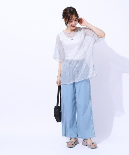 SHOO・LA・RUE / シューラルー その他トップス | 【2点セット】ラメシアーTOPS × ロゴTシャツ | 詳細5