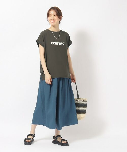 SHOO・LA・RUE / シューラルー Tシャツ | 大人のフェミニンカジュアルに シアージョーゼットロゴTシャツ | 詳細7