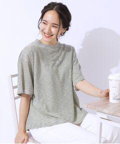 【洗える】腕を出さずにこなれ見え スラブボーダーTシャツ