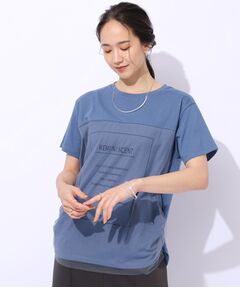 【洗える】インしない派さんの 重ねチュールプリントTシャツ