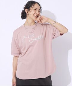 【洗える/UV】大人のこなれ感 ぷっくりラメロゴTシャツ