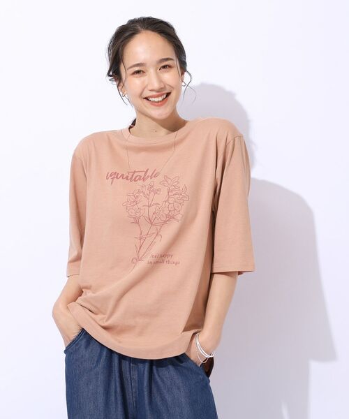 SHOO・LA・RUE / シューラルー Tシャツ | 【洗える/綿100%/プチプラ】アウトも決まる ラウンドヘム プリントTシャツ | 詳細13