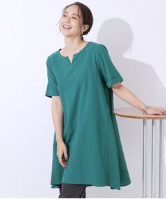 SHOO・LA・RUE / シューラルー ミニ丈・ひざ丈ワンピース | シャドーストライプ使い Aラインチュニックワンピース