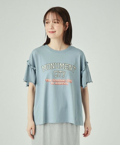 SHOO・LA・RUE / シューラルー Tシャツ | 【洗える】ロゴデザインでこなれ見え フリルスリーブTシャツ | 詳細17