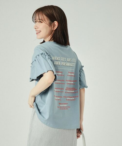 SHOO・LA・RUE / シューラルー Tシャツ | 【洗える】ロゴデザインでこなれ見え フリルスリーブTシャツ | 詳細5