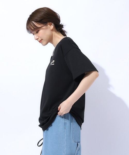 SHOO・LA・RUE / シューラルー Tシャツ | 【洗える】もこもこ刺繍がこなれ見え ロゴ入りBIG Tシャツ | 詳細6