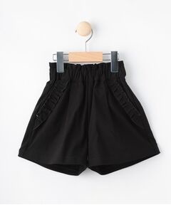 【110-140cm】ストレッチ裏起毛フリルポケットショートパンツ