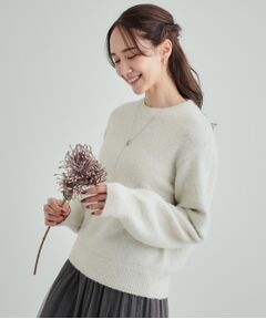 【高レビュー/S-LL】上品にキラリと華やぐ スパンコール フェザーニット