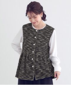 SHOO・LA・RUE / シューラルー ベスト | カットツイードペプラムジレ