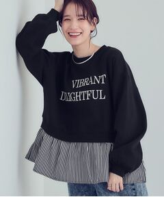 SHOO・LA・RUE / シューラルー スウェット | 【あったか】裾レイヤード風裏起毛スウェット