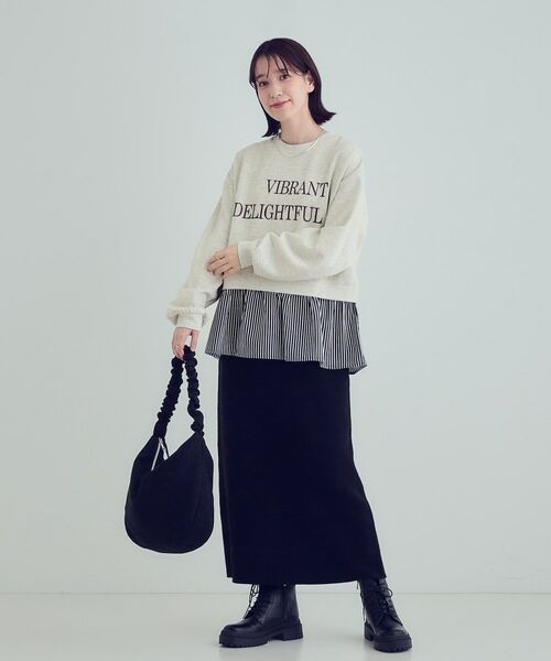 SHOO・LA・RUE / シューラルー スウェット | 【あったか】裾レイヤード風裏起毛スウェット | 詳細7