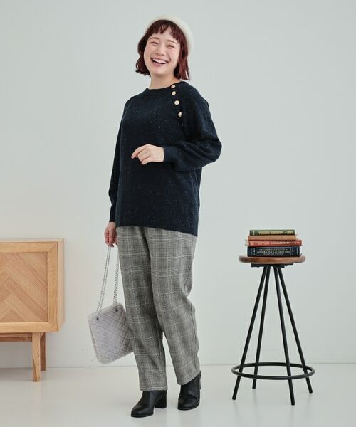 SHOO・LA・RUE / シューラルー ニット・セーター | 【S-LL/洗える】きらっとラメが華やか 肩金ボタンニット | 詳細24