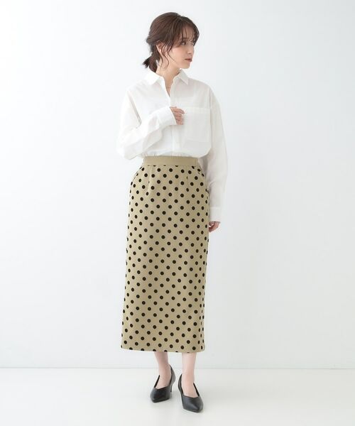 SHOO・LA・RUE / シューラルー ロング・マキシ丈スカート | 【S-LL】華やかさ引き立つ フロッキードット ナロースカート | 詳細21