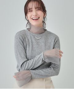 SHOO・LA・RUE / シューラルー カットソー | 【S-LL】チュール切替リブインナートップス