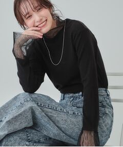 SHOO・LA・RUE / シューラルー カットソー | 【S-LL】チュール切替リブインナートップス