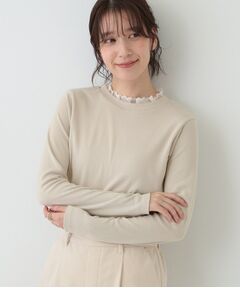 SHOO・LA・RUE / シューラルー カットソー | 【S-LL】衿レースハイネックリブトップス