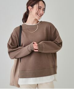 SHOO・LA・RUE / シューラルー スウェット | 【洗える/S-LL】着るだけ簡単こなれ感 裏起毛レイヤード風スウェット【SHOO WARM】