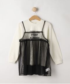 SHOO・LA・RUE / シューラルー ワンピース | 【100-150cm/洗える/2点セット】大人顔負け ロゴロンT＋チュールキャミ