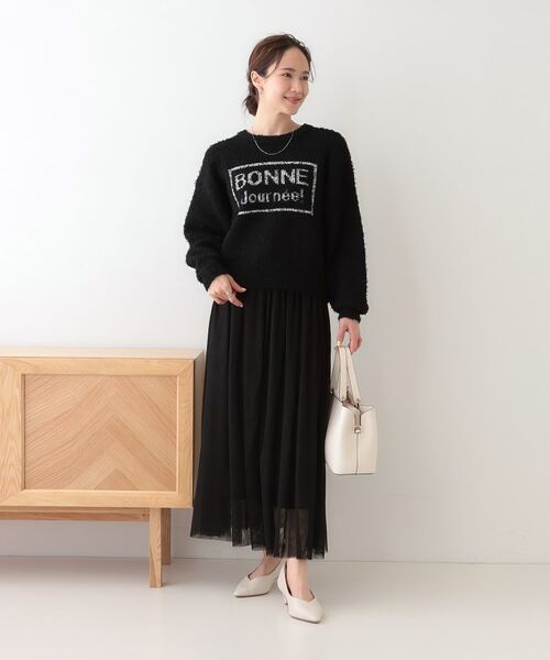 SHOO・LA・RUE / シューラルー ニット・セーター | ゆるっと抜け感 カールヤーンロゴニット | 詳細3