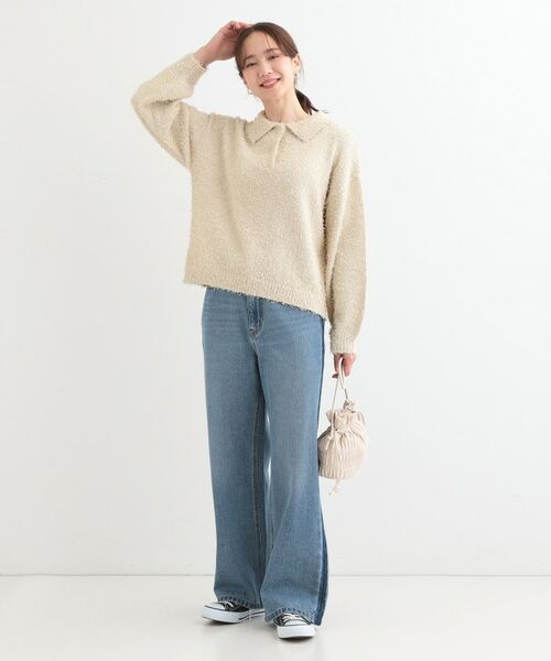 SHOO・LA・RUE / シューラルー ニット・セーター | 【S-LL】大人ヘルシー やわらかカールヤーン ポロニット | 詳細3