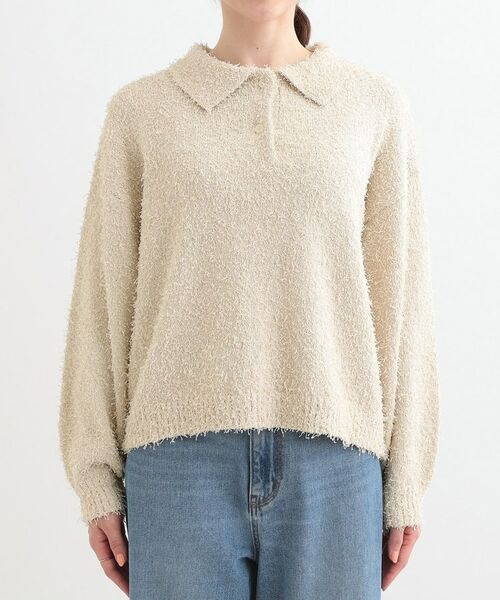 SHOO・LA・RUE / シューラルー ニット・セーター | 【S-LL】大人ヘルシー やわらかカールヤーン ポロニット | 詳細9