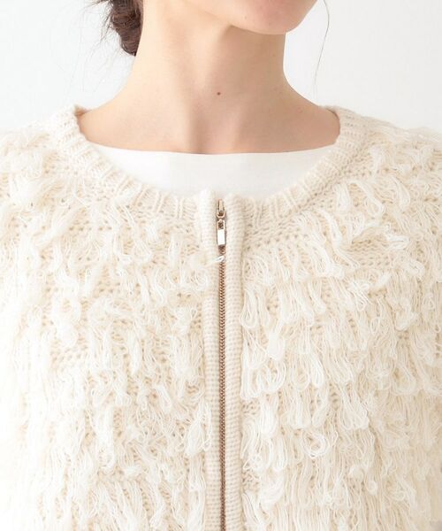 SHOO・LA・RUE / シューラルー ベスト | ループヤーンがアクセント ニットZIPベスト | 詳細12