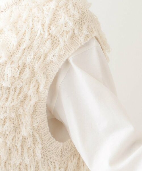 SHOO・LA・RUE / シューラルー ベスト | ループヤーンがアクセント ニットZIPベスト | 詳細13