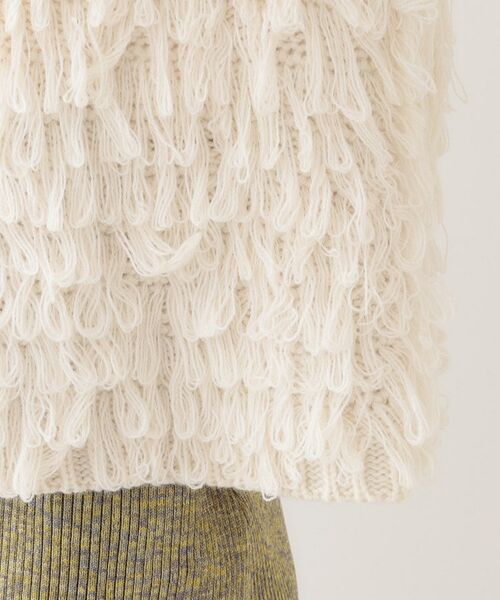 SHOO・LA・RUE / シューラルー ベスト | ループヤーンがアクセント ニットZIPベスト | 詳細14