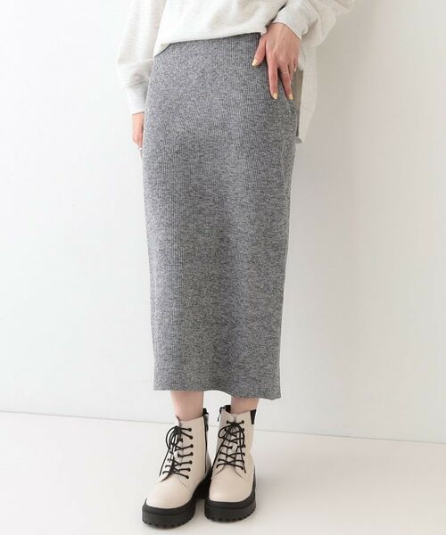 SHOO・LA・RUE/シューラルー スポンディッシュMIXニットナロースカート グレー(012) 02(M) SHOO・LA・RUE/シューラルー スポンディッシュMIXニットナロースカート グレー(012) 02(M)