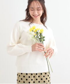 SHOO・LA・RUE / シューラルー ニット・セーター | 【洗える/S-LL】大人上品 お袖パール調ボタン付き ボートネックニット