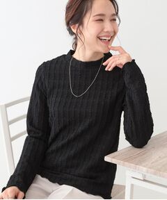 SHOO・LA・RUE / シューラルー カットソー | 【S-LL】一枚でもインナーでも ふくれジャカード プチハイネックトップス