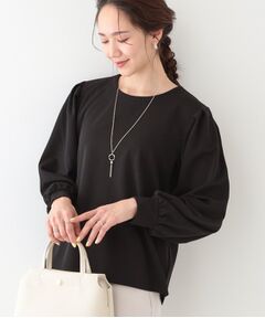 SHOO・LA・RUE / シューラルー カットソー | 【S-LL/2点セット】女性らしく好印象 アクセ付き カットジョーゼット トップス