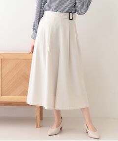 SHOO・LA・RUE / シューラルー ショート・ハーフ・半端丈パンツ | 【S-LL/体型カバー】オンオフ兼用 ベルト風ガウチョパンツ