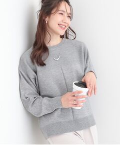 SHOO・LA・RUE / シューラルー ニット・セーター | 【S-LL/洗える】顔回りすっきりガーター編み切り替えニット