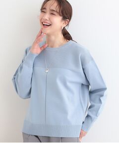 SHOO・LA・RUE / シューラルー ニット・セーター | 【S-LL/洗える】顔回りすっきりガーター編み切り替えニット